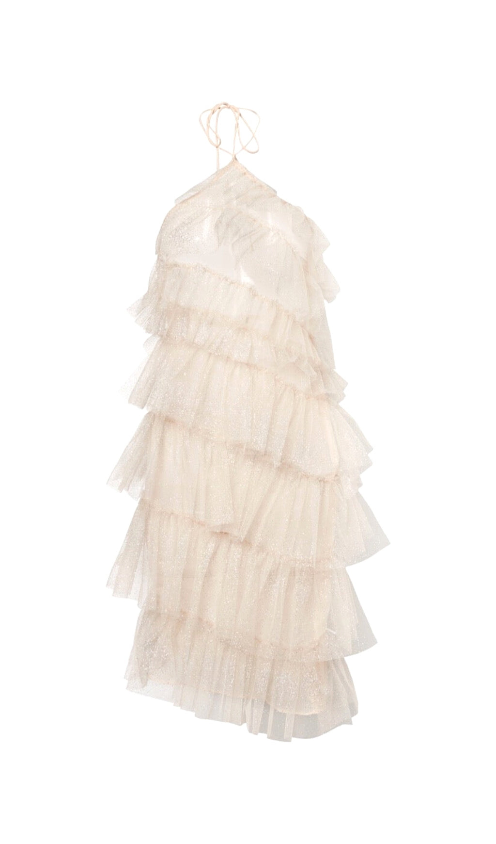 POMPOUS GAUZE Sequin Mini Dress In White