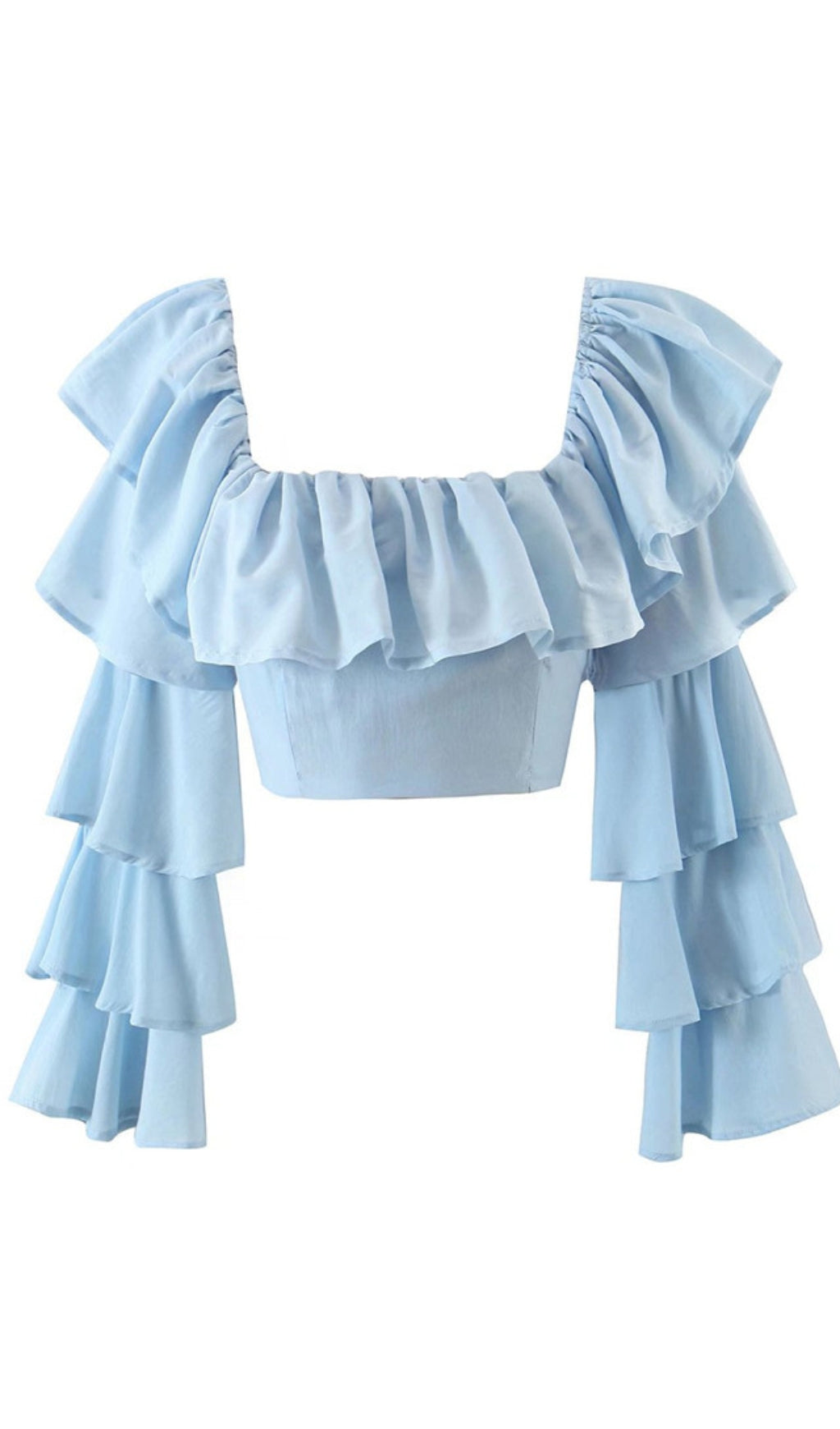 Ruffle-Trimmed Crop Top