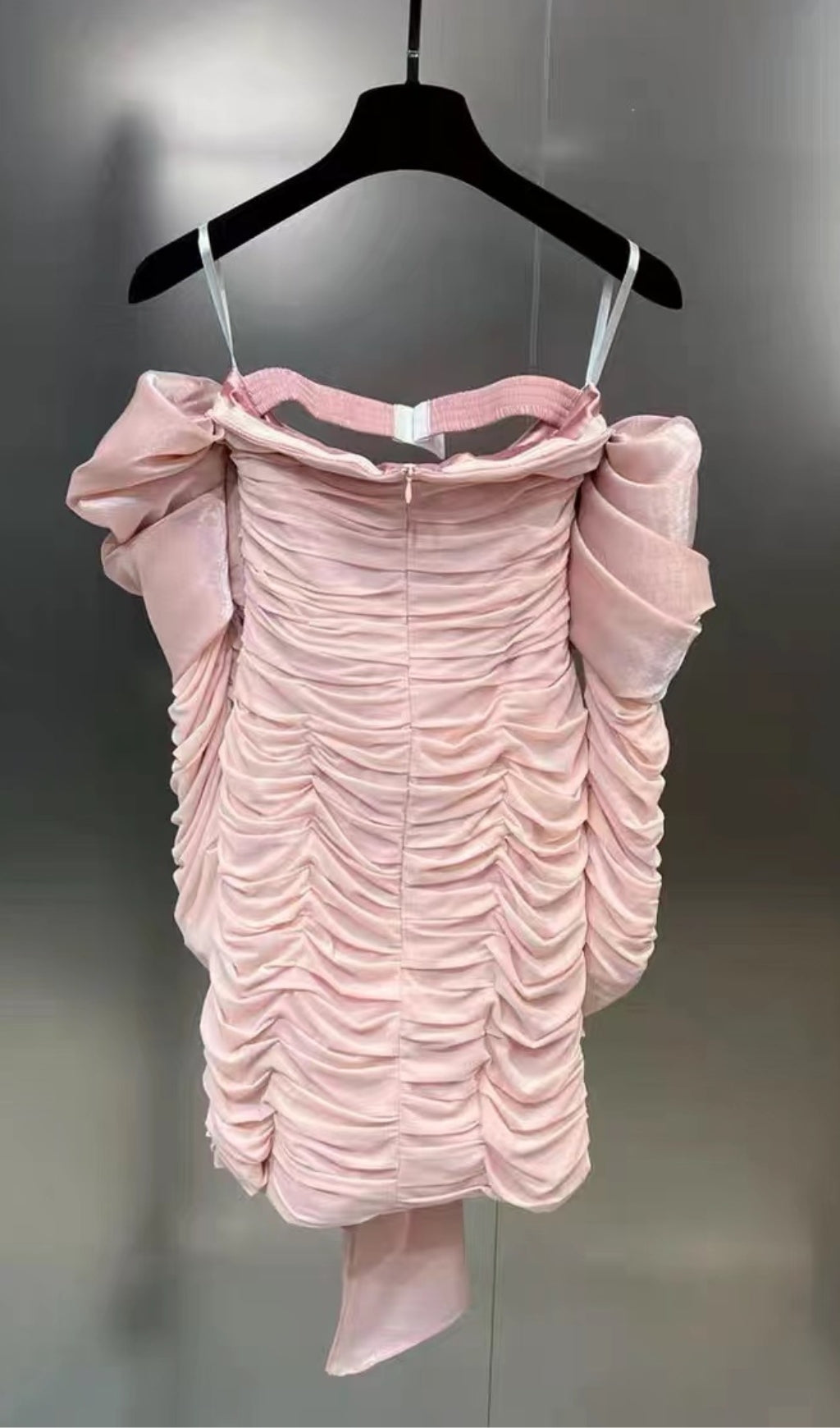 Pink BowKnot Long Sleeve Mini Dress