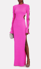 Bandage Cut Out Maxi Dress In Pink