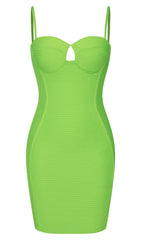 Cut Out Bodycon Mini Dress In LIME