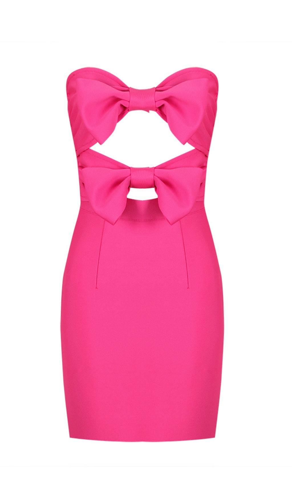 Cut Out Strap Mini Dress In Pink