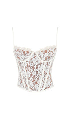 MILA Ivory Lace Underwired Corset Top