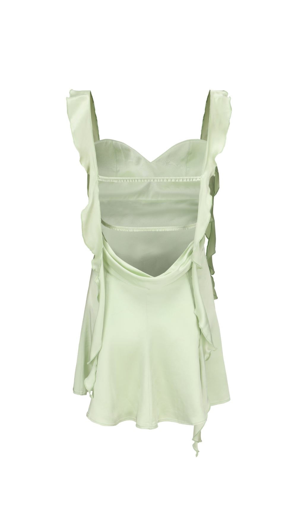 Green Strap Backless Mini Dress