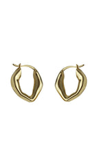 18K Gold Irregular Shaped HOOP Earrings