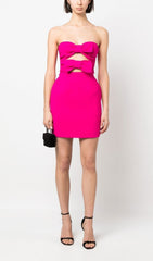 Cut Out Strap Mini Dress In Pink