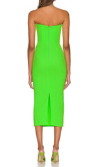 Cut Out Strapless Midi Dress