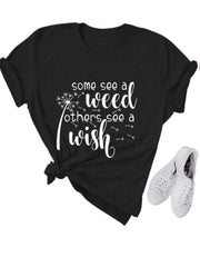 Wish Letter Print T-Shirt