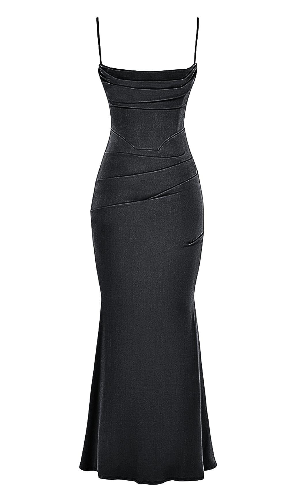 MILENA Black Corset Maxi Dress