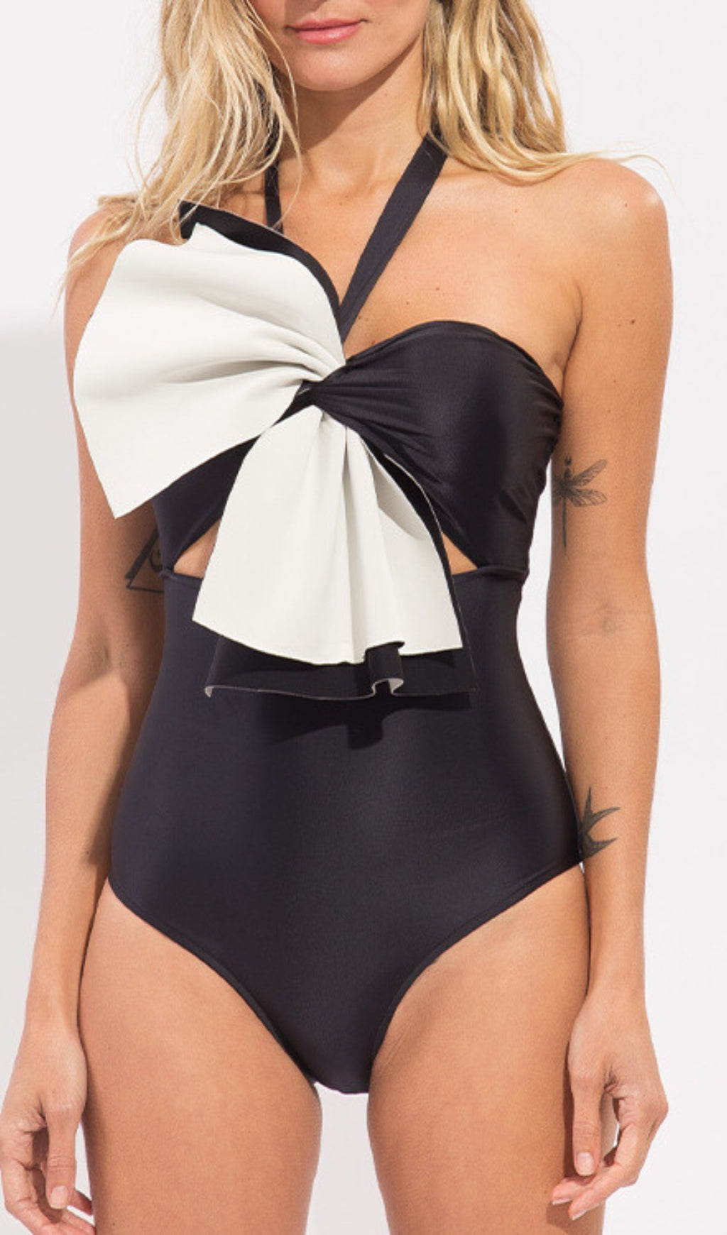 Ruffle Color Block One Piece Swimsuit