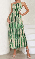 One Shoulder Cut Out Waist Dress In ALLOVER