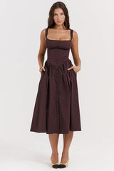 Rich Brown Midi Sundress