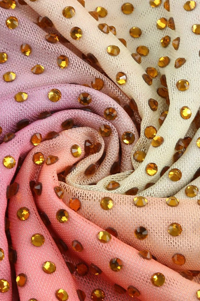 Rhinestone Embellished One Shoulder Dress