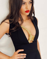 Plunge V-Neck Midi Dress