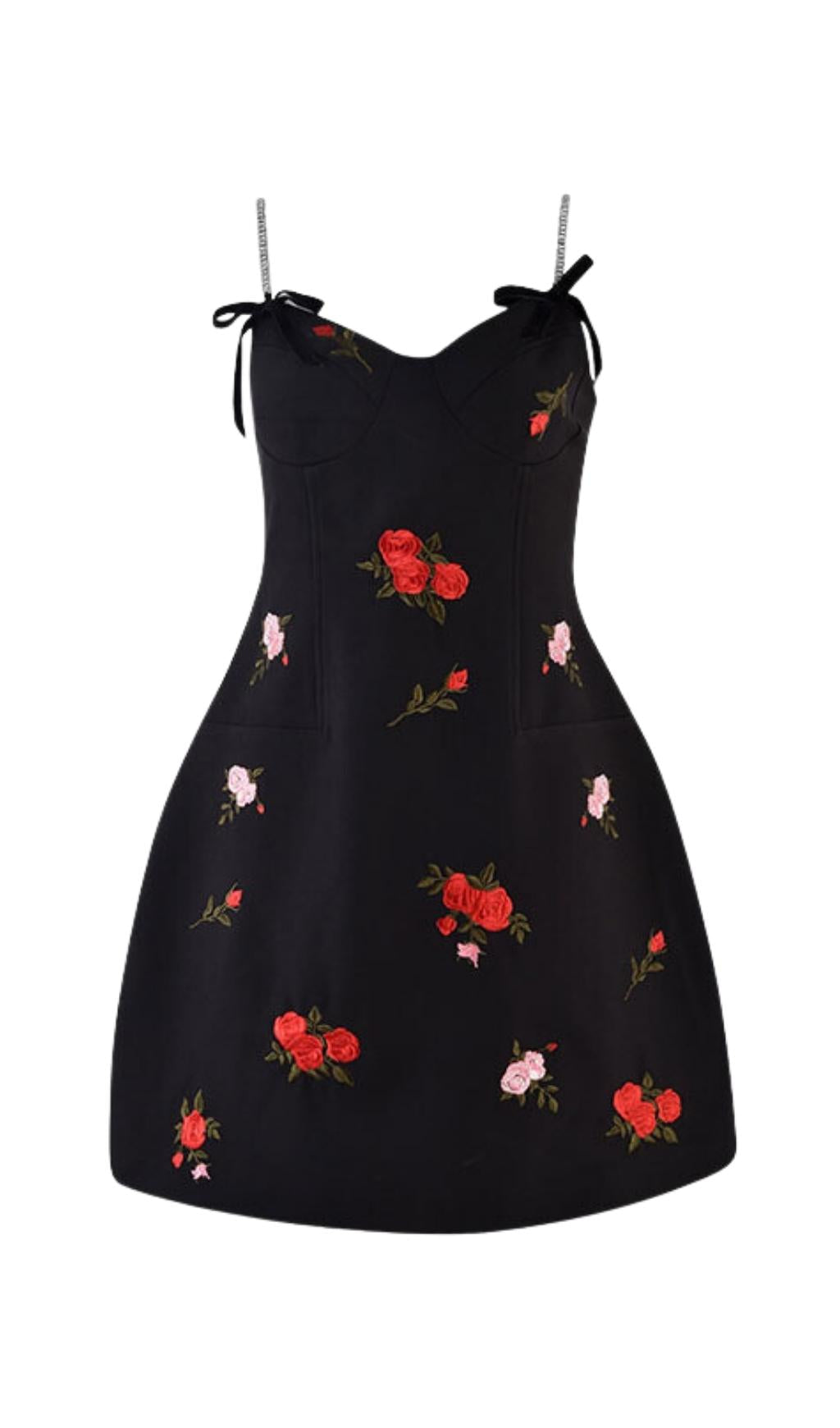 Black Rose Slip Mini Dress