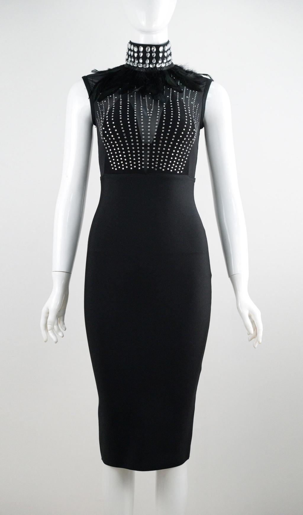 Black Diamond Midi Cocktail Dress – Krzno
