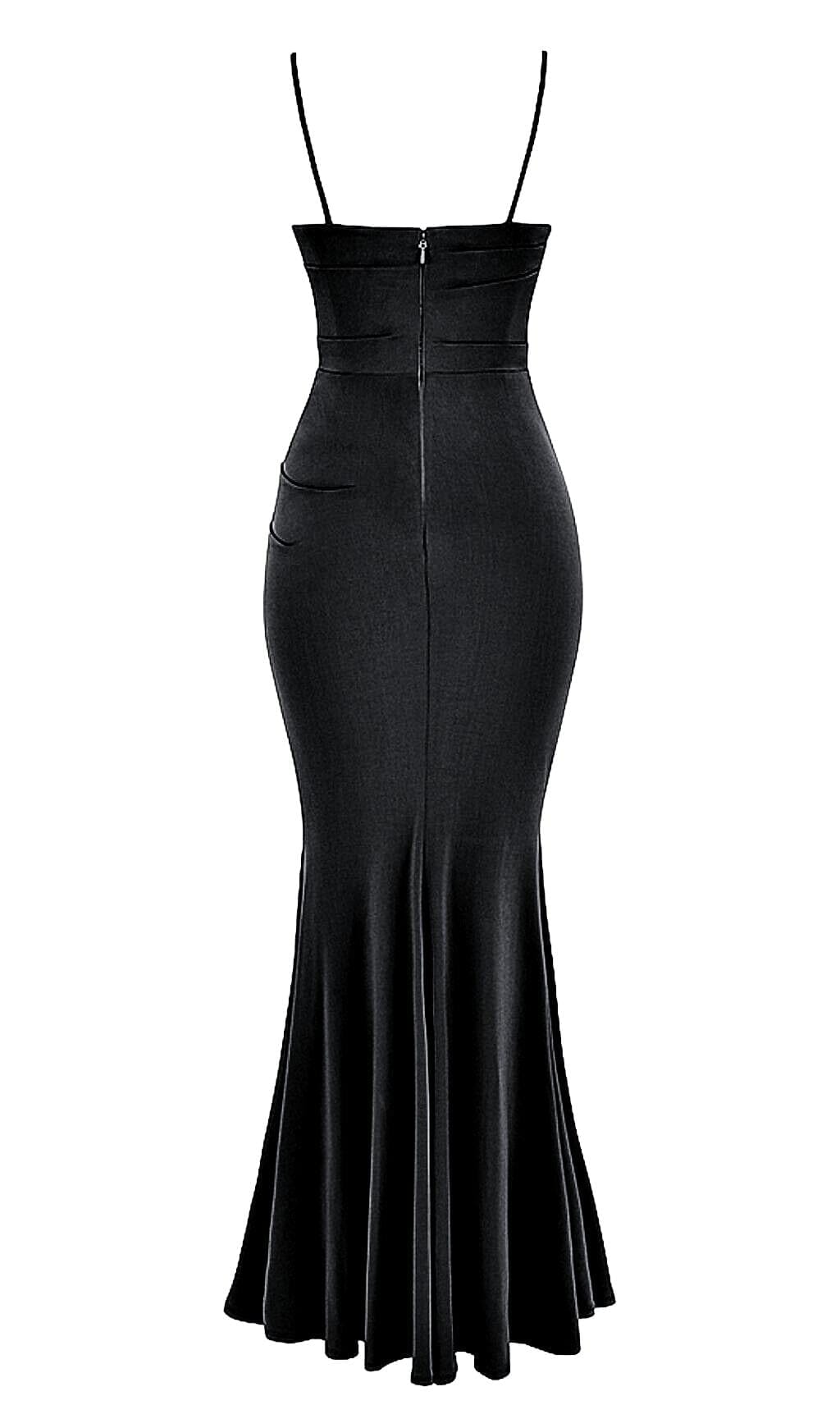 MILENA Black Corset Maxi Dress