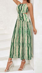 One Shoulder Cut Out Waist Dress In ALLOVER