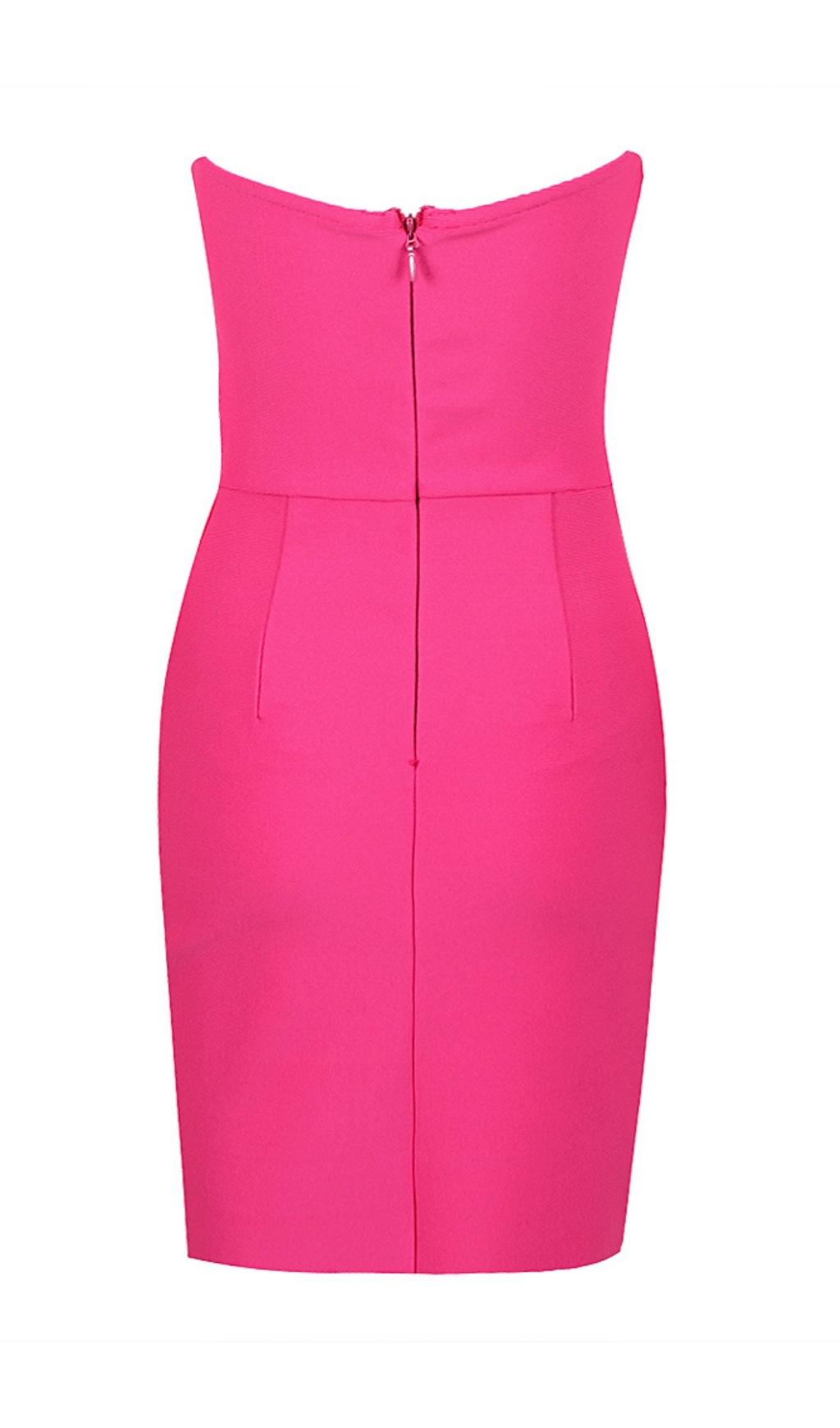 Cut Out Strap Mini Dress In Pink