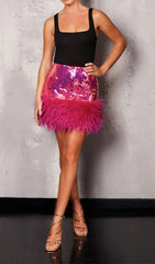 Sequin FeaTher Mini Skirt