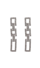 Silver Diamante Chain Drop Earrings