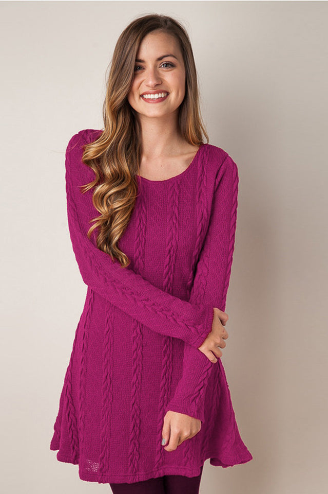 Plus Size Casual S-3XL Sweater Dress