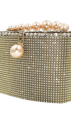 Gold Pearl Luggage Handbag