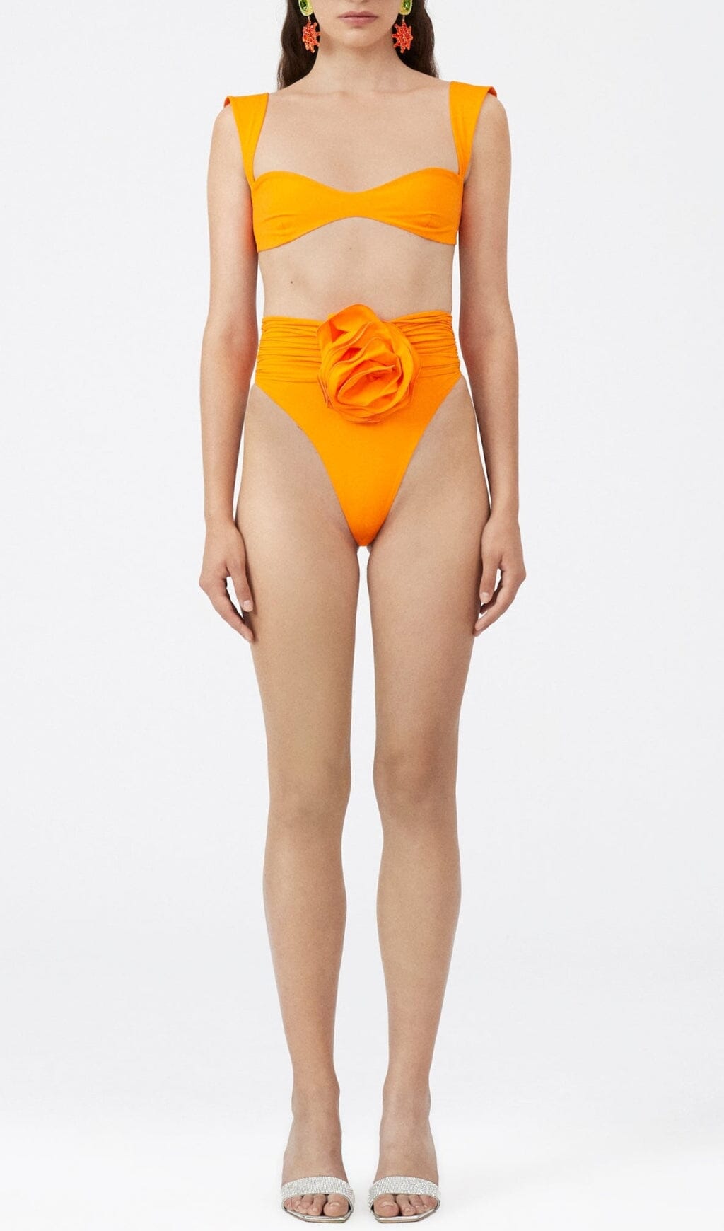 Rose EmbelliShed Bikini Suit In Orange