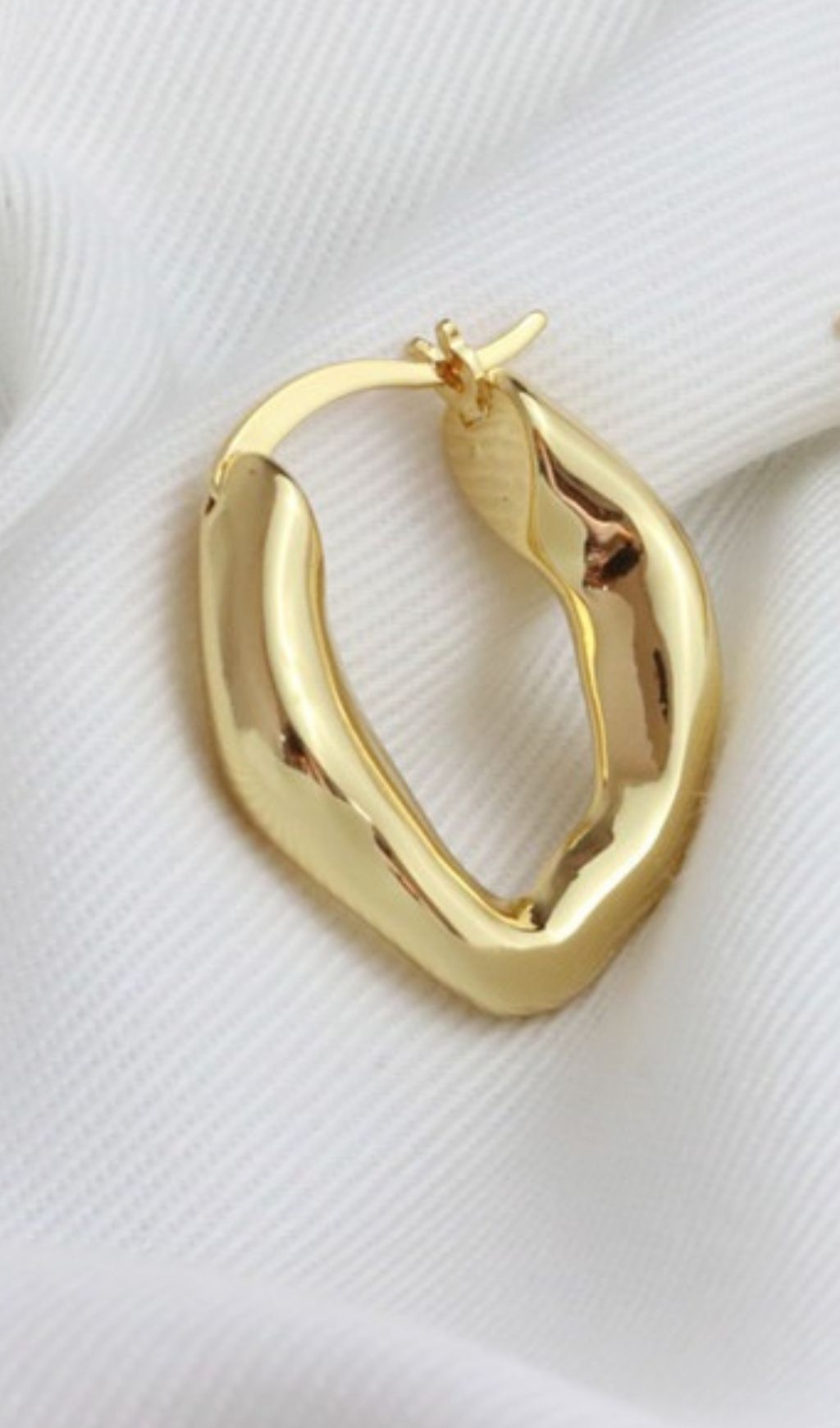 18K Gold Irregular Shaped HOOP Earrings