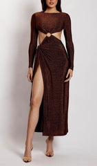 SUZANNE Cutout Slit Midi Dress