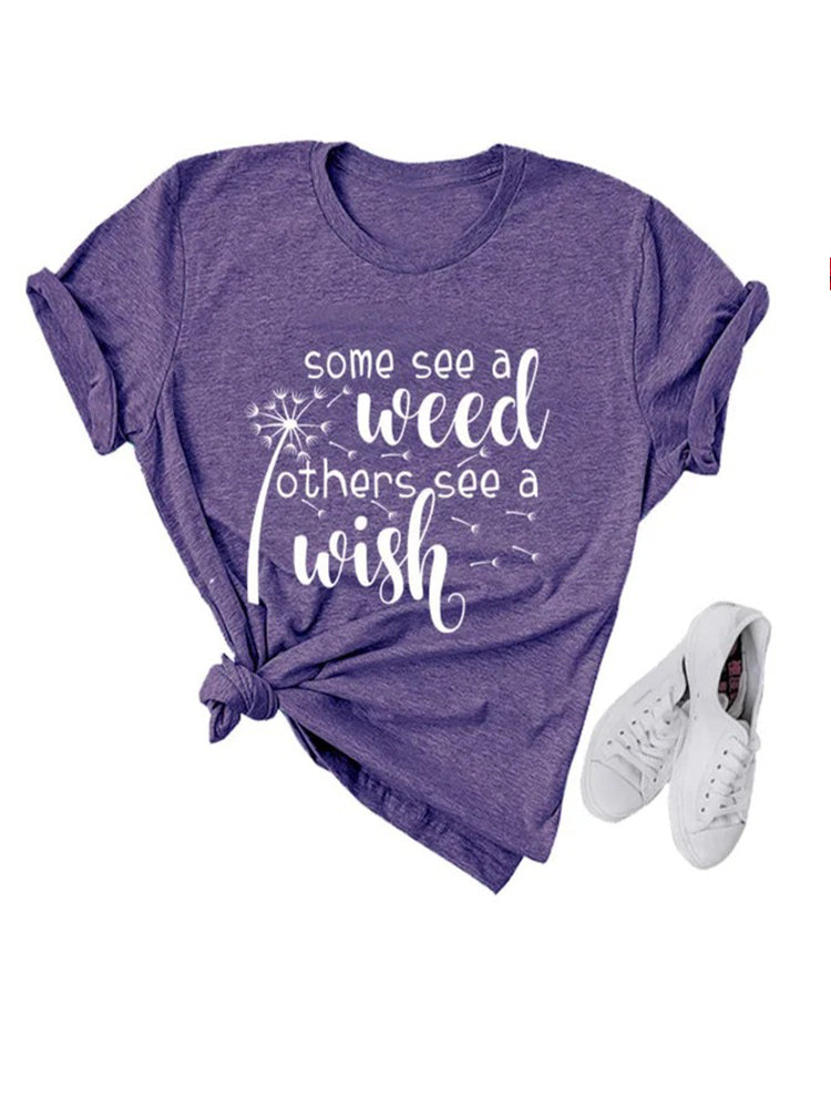 Wish Letter Print T-Shirt