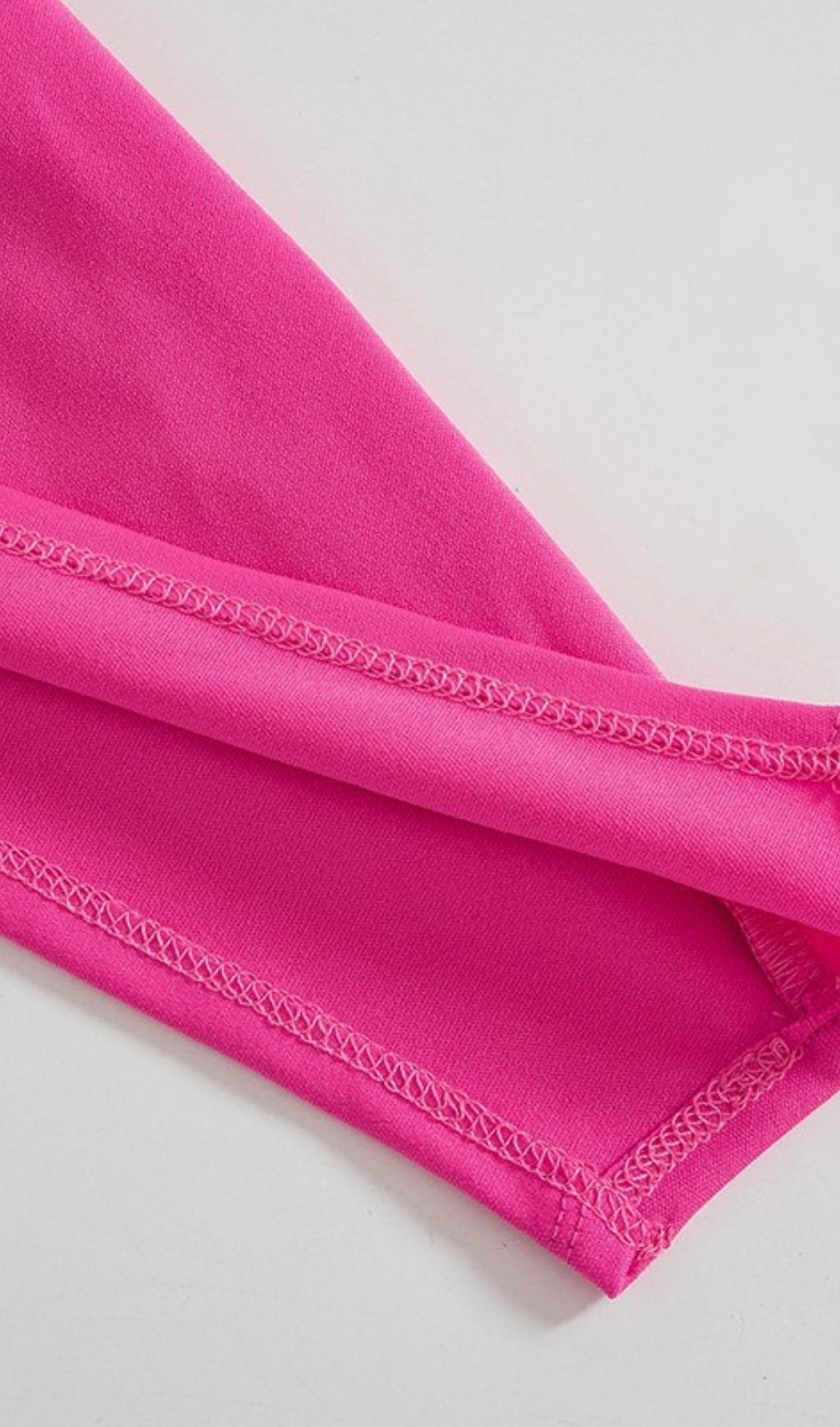 Pink Backless Midi Bandage Dress