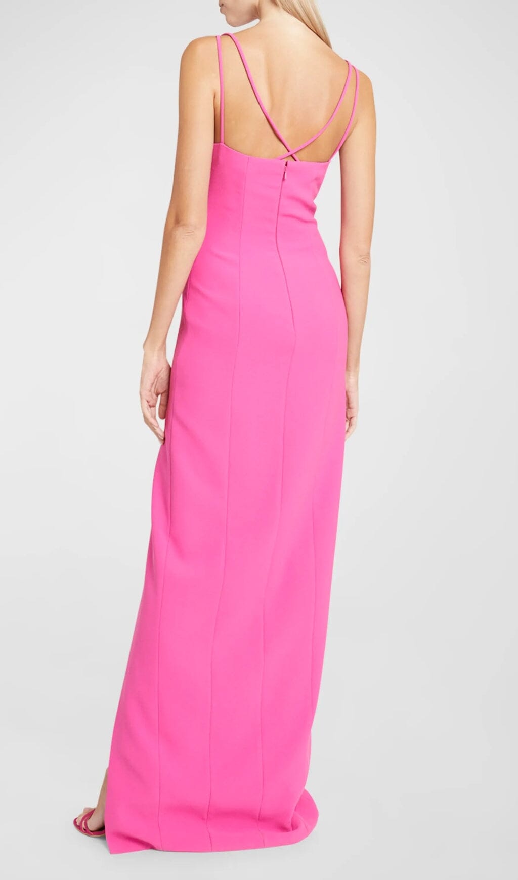 Crystal Wavy Cutout Thigh-Slit Cady Gown