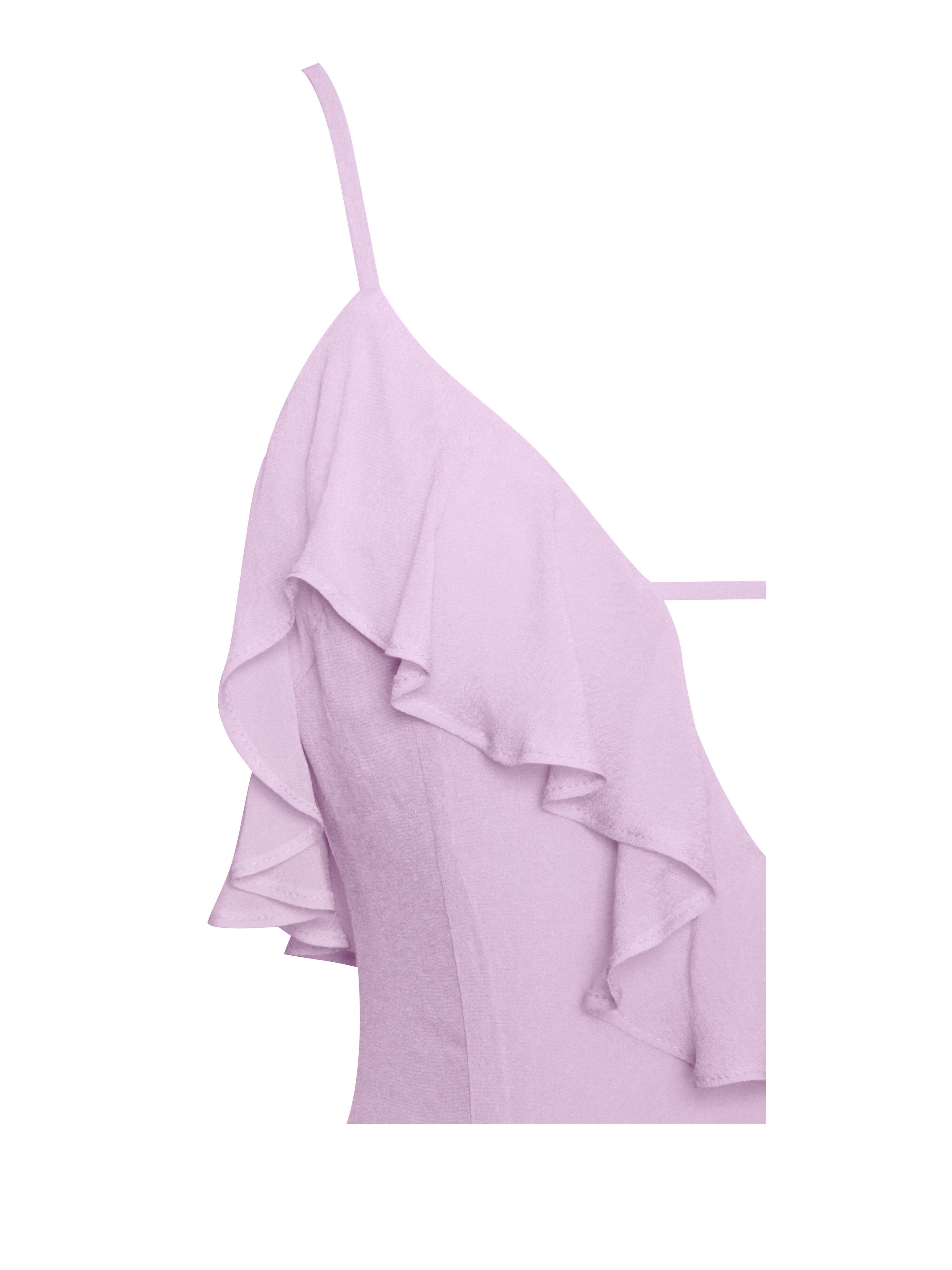 Lilac RAYON Ruffle Maxi Dress