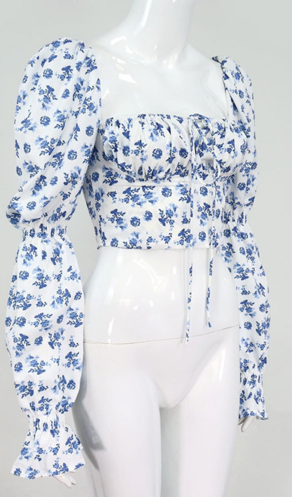 Bubble Sleeve WaistBAnd Top