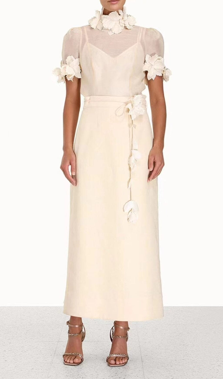 Bluma Lace Trim Midi Dress - Antique Lilac Floral main image 0