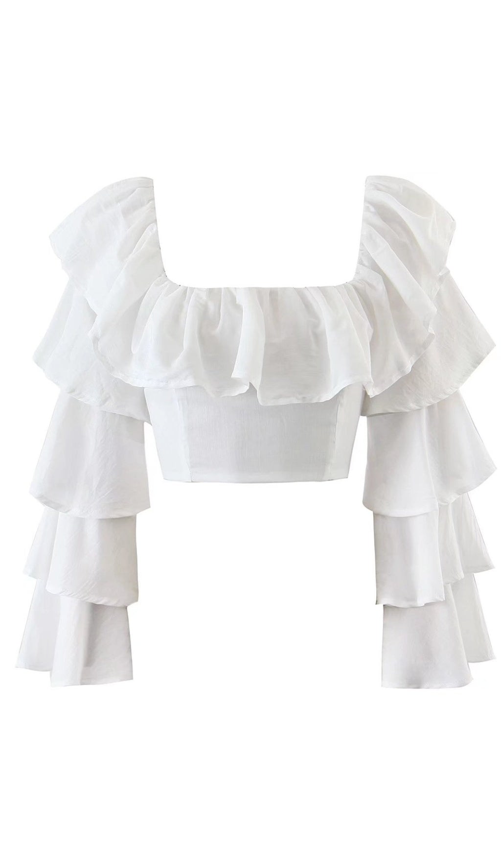 Ruffle-Trimmed Crop Top