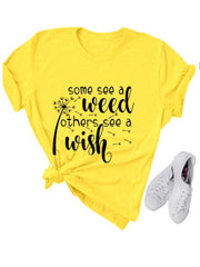 Wish Letter Print T-Shirt