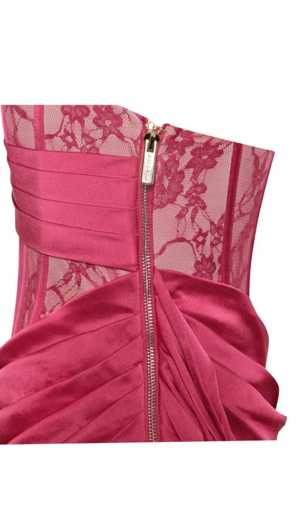 Corset Satin Pleated Maxi Dress In Red
