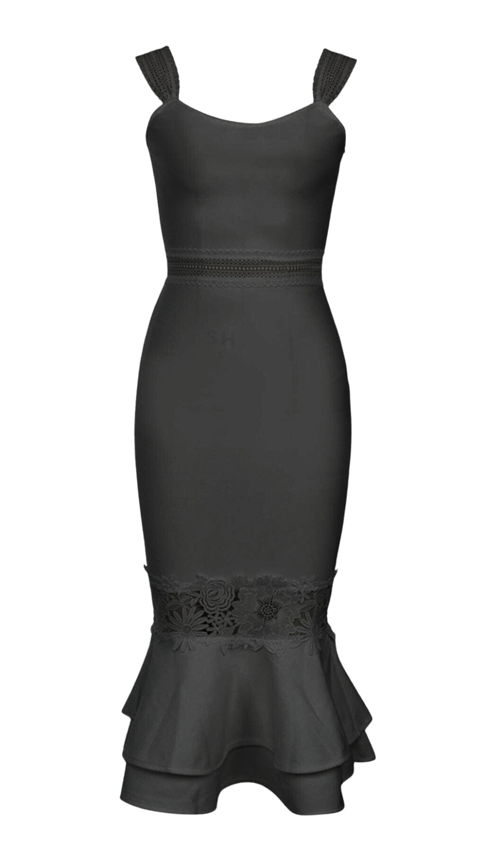 Bodycon Bandage Midi Dress In Black