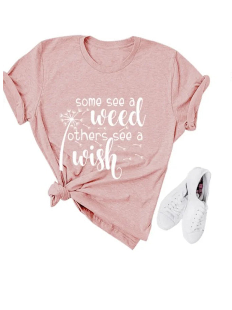 Wish Letter Print T-Shirt