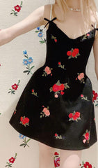 Black Rose Slip Mini Dress