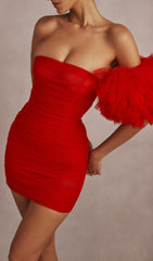 Scarlet Ruffle Sleeve Dress