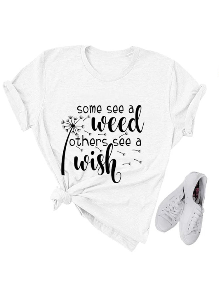 Wish Letter Print T-Shirt