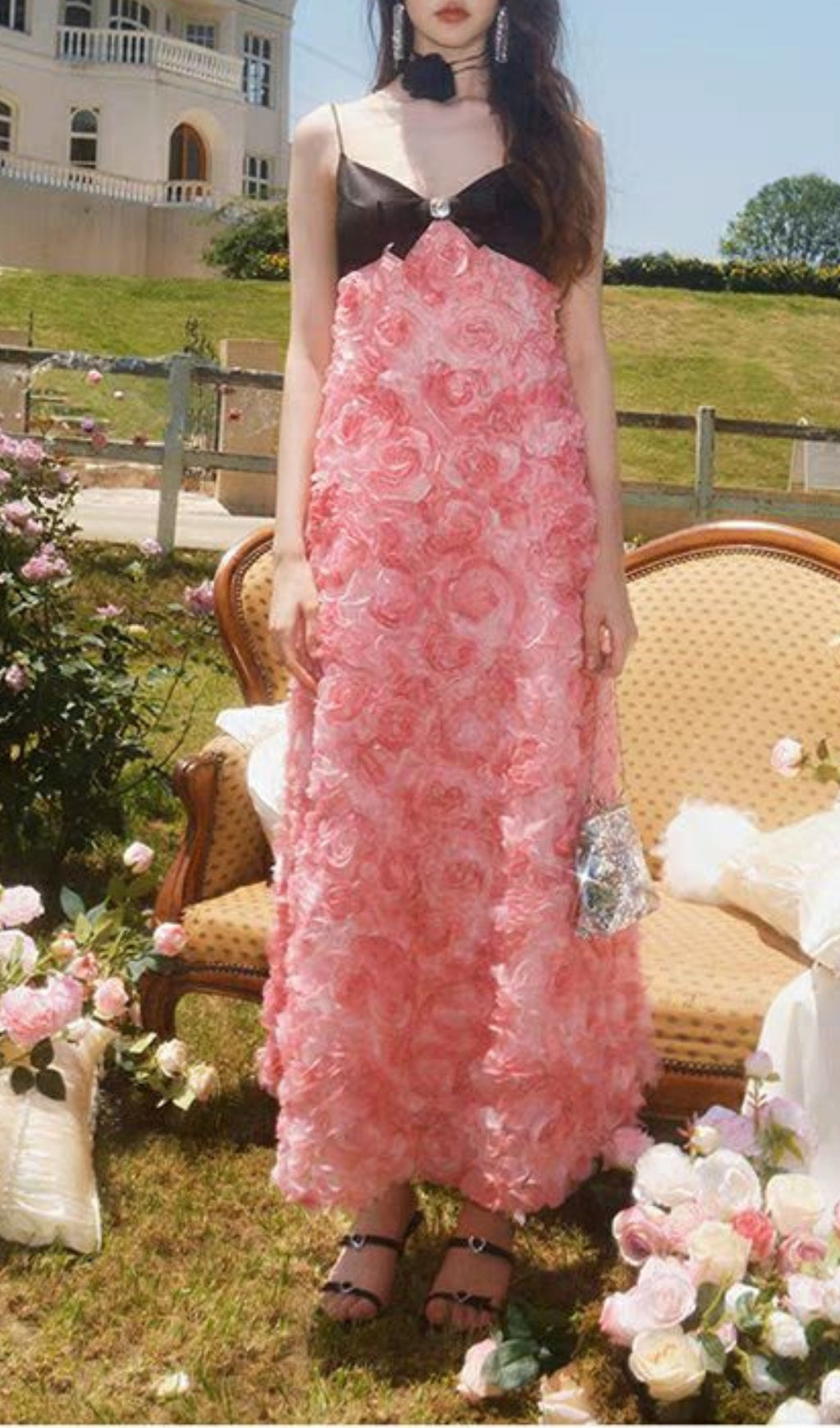 Pink Rose Slip Maxi Dress