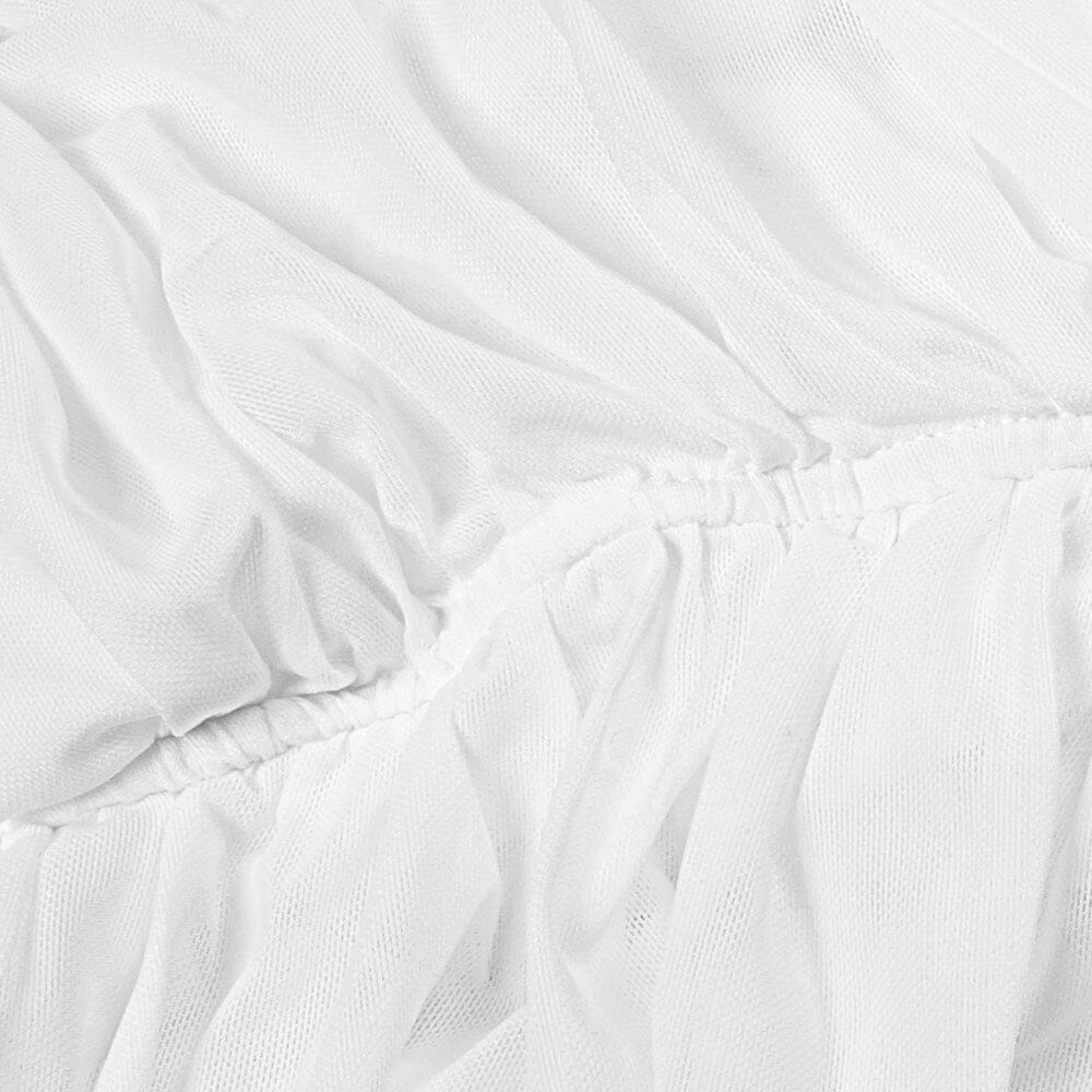 Ruched Suspender Mini Dress In White