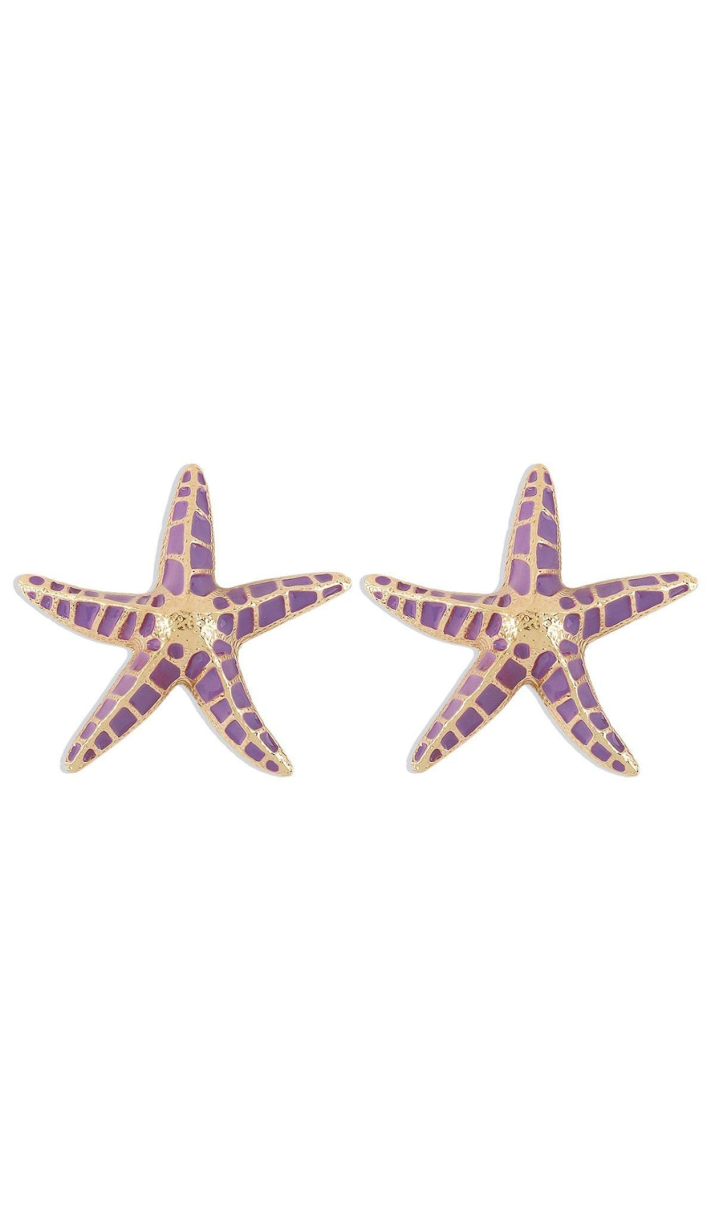 Starfish Earrings In Purple