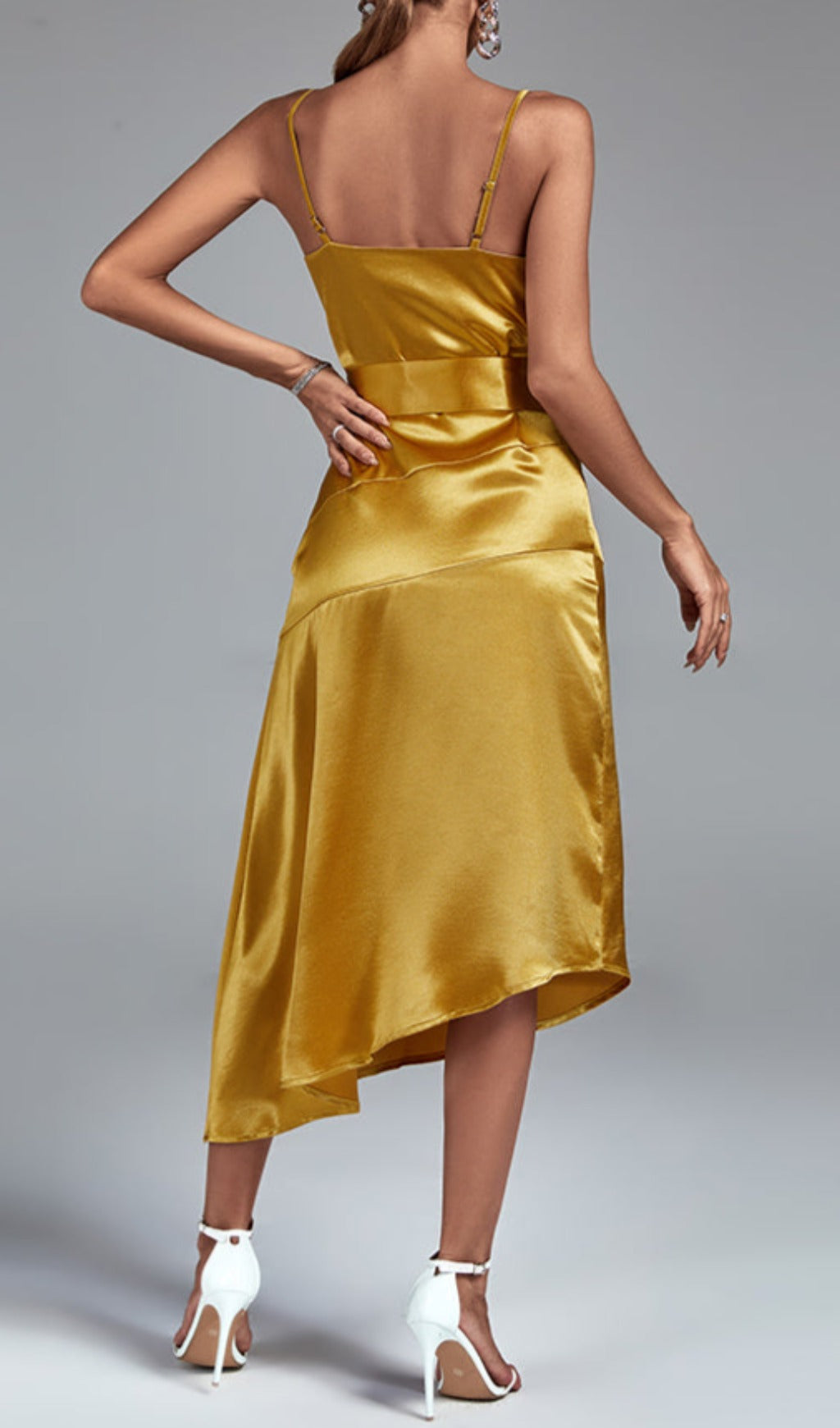 Gold Strappy Split LARK Dress