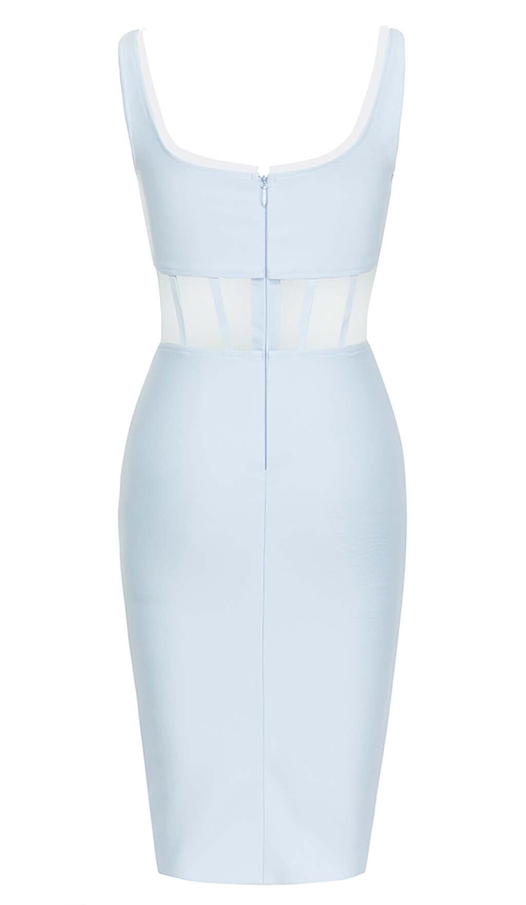 Bodycon Corset Midi Dress In Blue