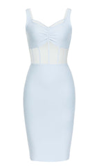 Bodycon Corset Midi Dress In Blue